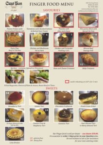 C'est Bon finger food menu 2023